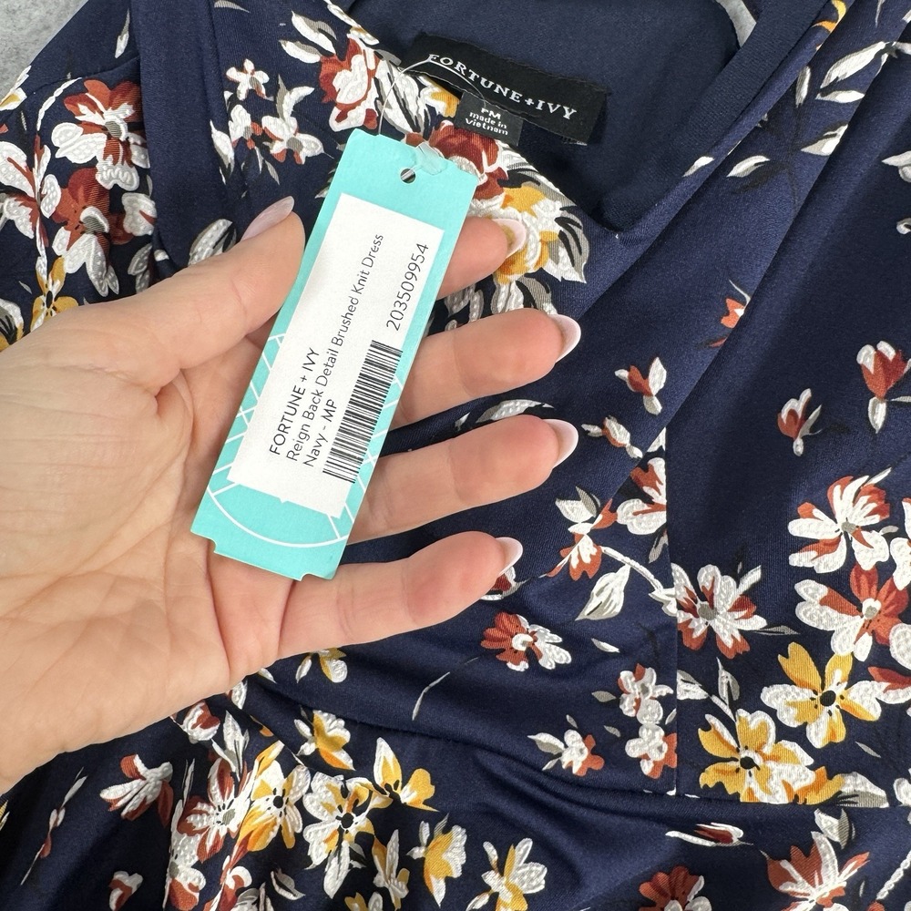 Fortune + Ivy Reign Floral Skater Dress Womens PM Navy NWT Stitch Fix - Picture 13 of 15